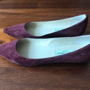 Jimmy Choo Sandy Sue Suede Skimmer Color Claret